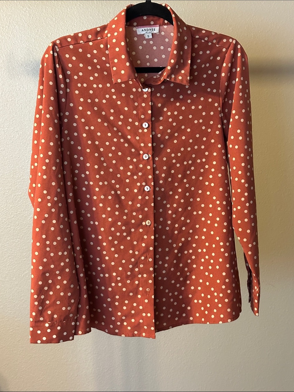 AND Rust Orange Polka Dot Button-Down Shirt